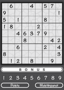 The Sudoku game implemented in the Aivoterveydeksi! iOS application.
